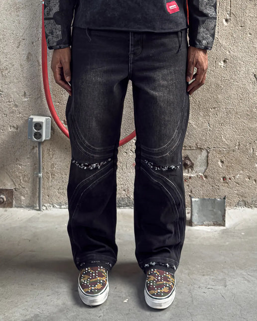 Vintage Distressed Black Jeans