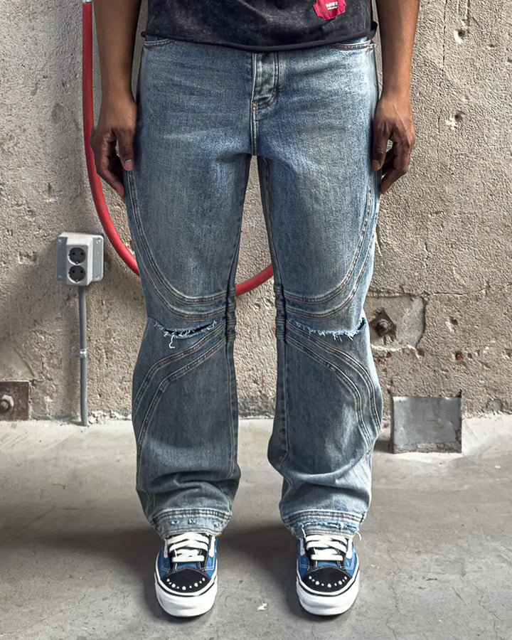 Vintage Distressed Blue Jeans