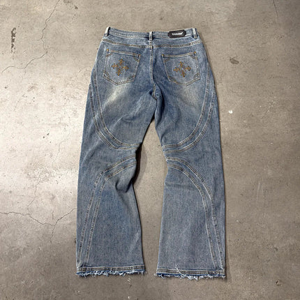 Vintage Distressed Blue Jeans