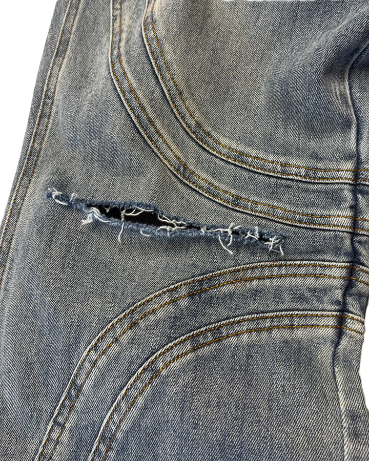 Vintage Distressed Blue Jeans